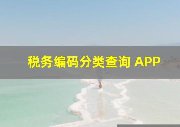 税务编码分类查询 APP